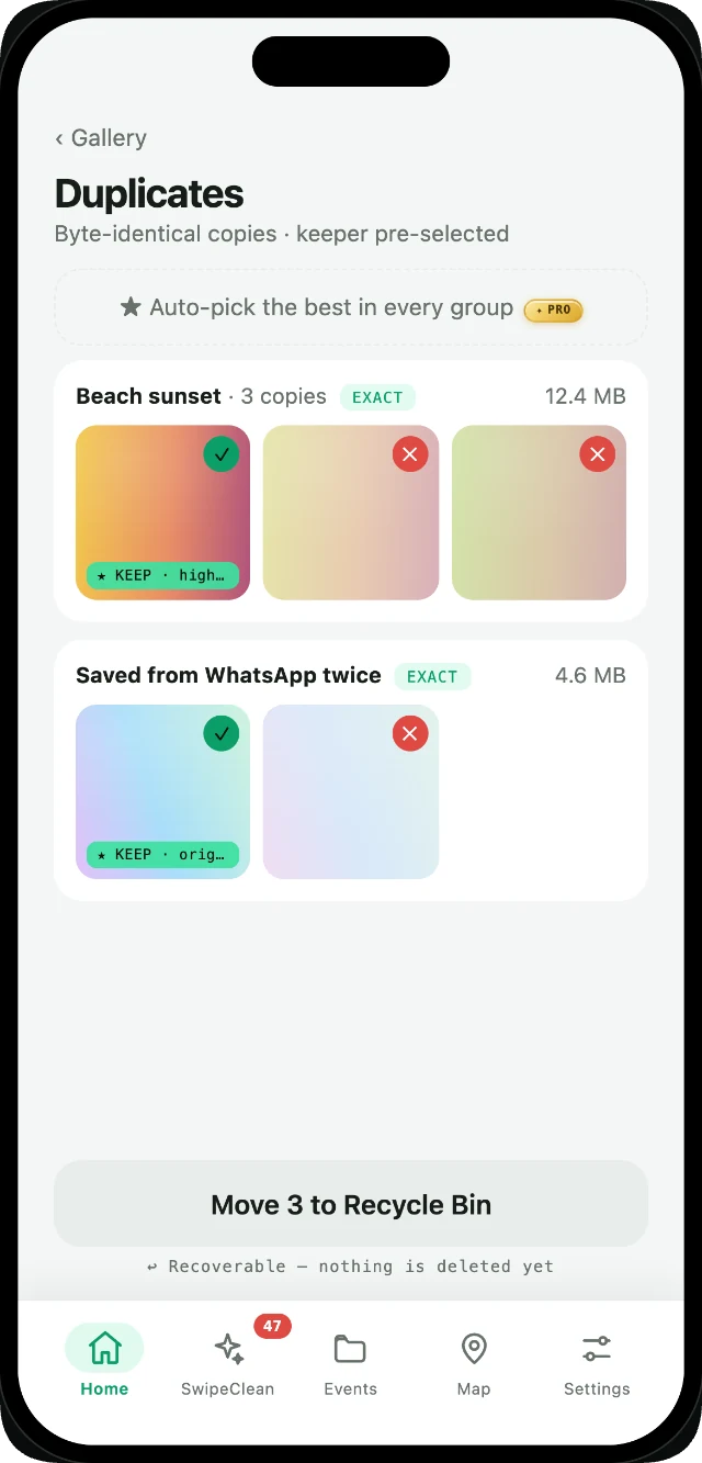Alpha Gallery duplicates screen